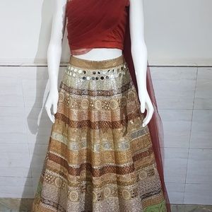 Very unique skirt and blouse will antique laces
